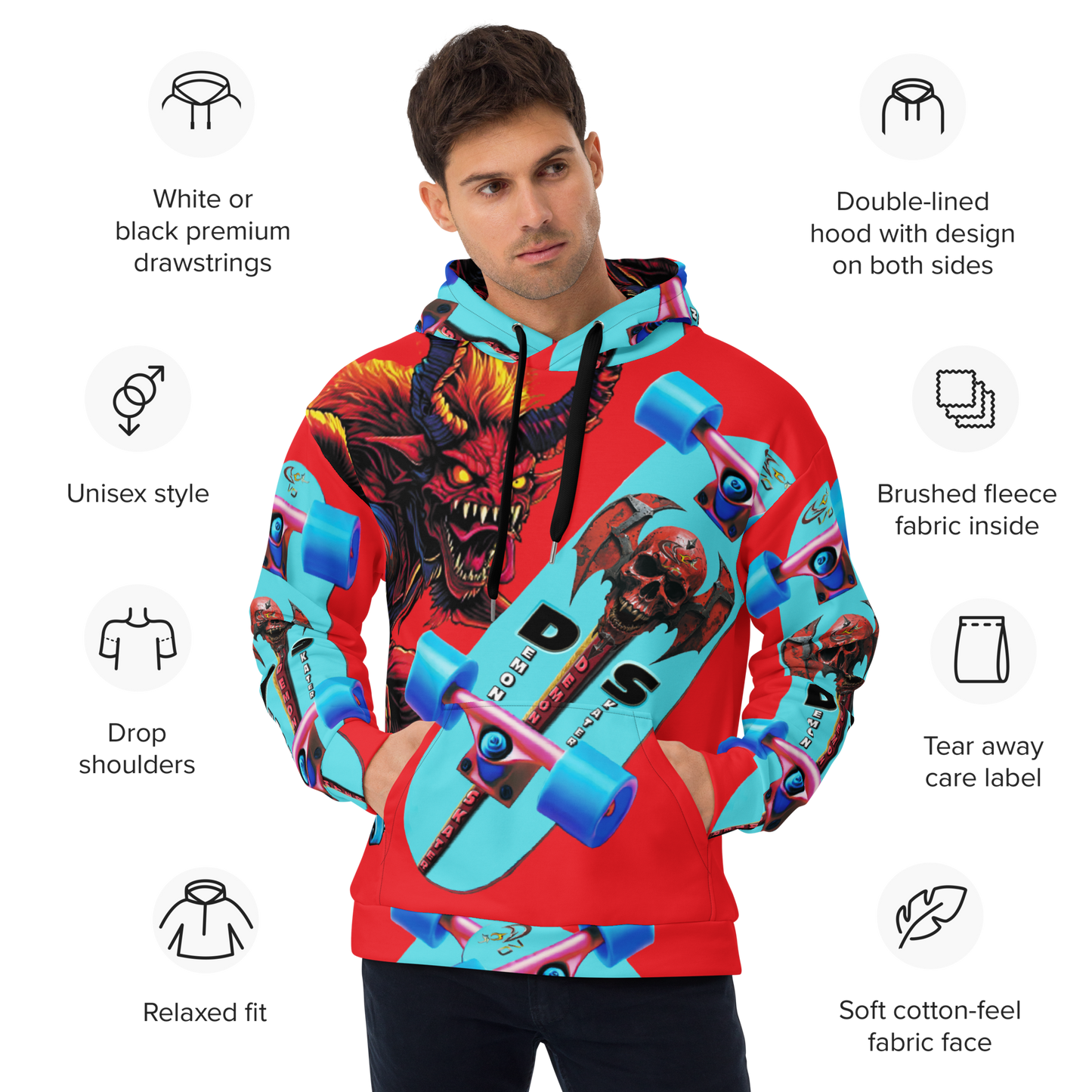 GCR I/O DEMON SKATER RED HOODIE