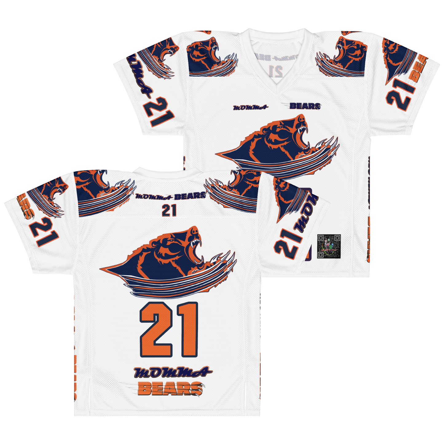 MOMMA BEARS White Heat Football Jersey