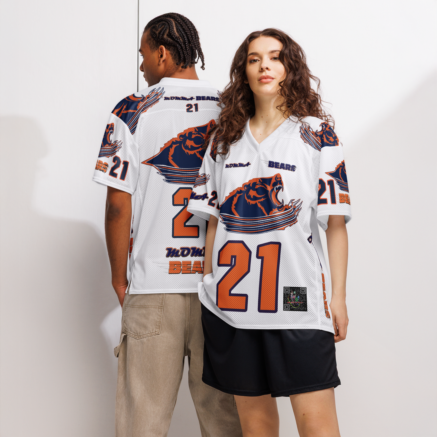 MOMMA BEARS White Heat Football Jersey