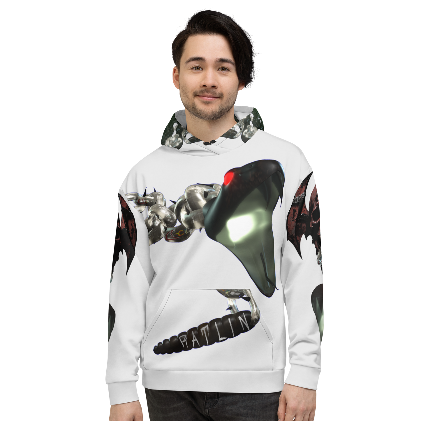 GCR I/O RATLIN CHAINS WHITE CHROME HOODIE